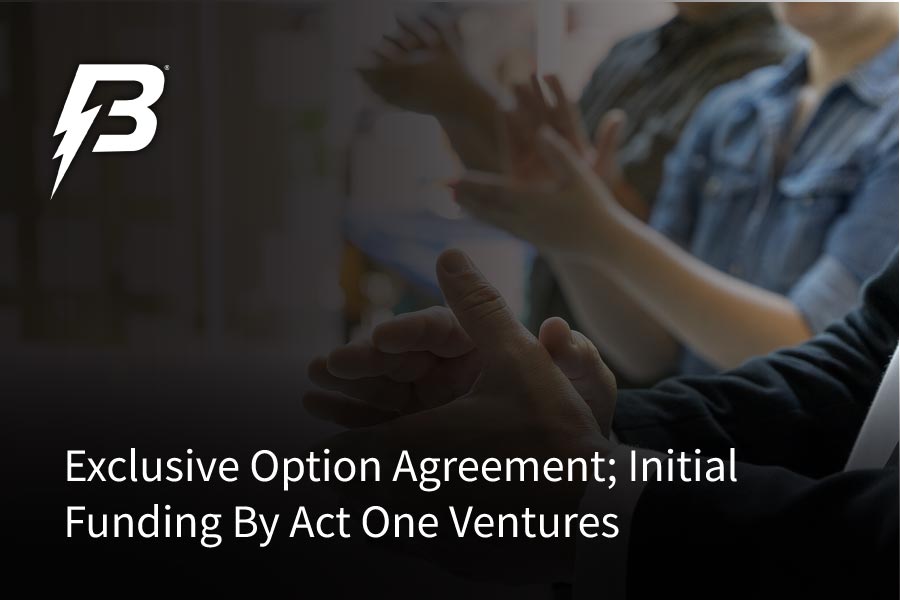 Battery Streak Announces Exclusive Option Agreement; Initial Funding By Act One Ventures